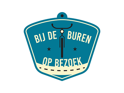Bij De Buren Op Bezoek bij de buren op bezoek bike blue design identity logo road yellow