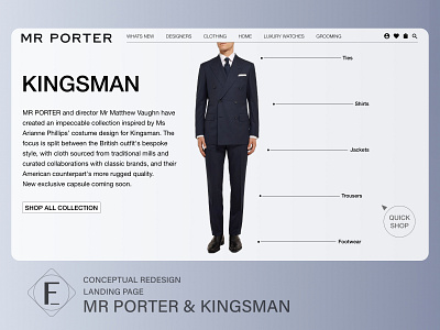 Mr Porter x Kingsman Landing Page Redesign 2/7