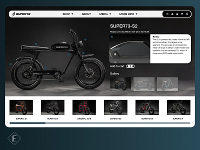 "Super73" Product Page Redesign 5/5 design minimal motor motorcycle ui user experience user interface userinterface ux web website