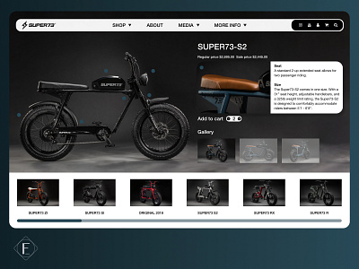 "Super73" Product Page Redesign 3/5 bicycle bike minimal motorbike motorcycle ui user experience user interface userinterface ux web website