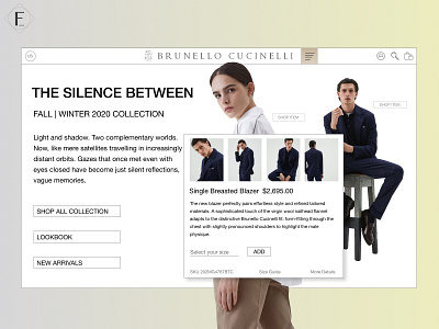 Brunello Cucinelli - Website Landing Page Redesign 5/5 branding clothes design fashion minimal ui user experience user interface userinterface ux
