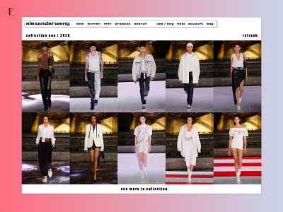 Alexander Wang 2020 Collection Page Redesign 3/3 alexander branding clothes fashion app ui user experience user interface userinterface ux wang web website