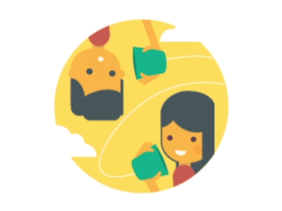 For career page !! animation block character gifs green listen travel work yellow