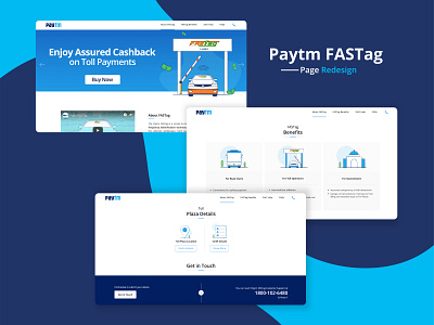 Paytm FASTag page redesign icons illustration layout toll uiux webpage