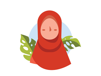 02. Muslimah Avatar Icon flat design illustration moslem user inteface vector