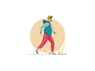 Jogging with a Cat cat character design flat flat design illustration jogging moslem sports vector