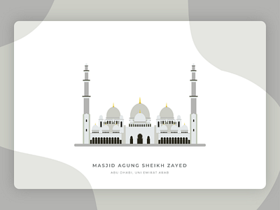 Masjid Agung Sheikh Zayed building design flat flat design grand mosque illustration moslem mosque ui vector