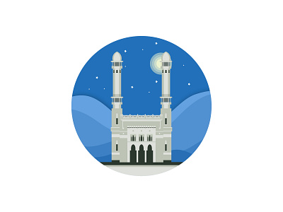 Masjidil Haram design flat flat design illustration islamic building masjid moslem mosque vector