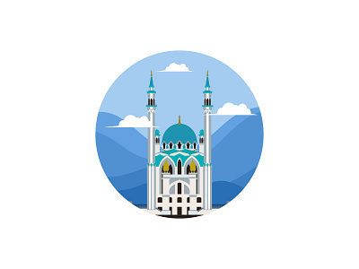 Kul Sharif Mosque building design flat flat design illustration illustrator moslem mosque vector