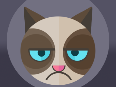 Grumpy Badge grumpy cat illustrator