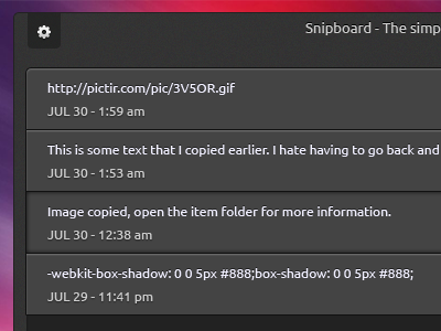 UI for a simple Windows clipboard manager c clipboard cool dark grey metal simple ui windows