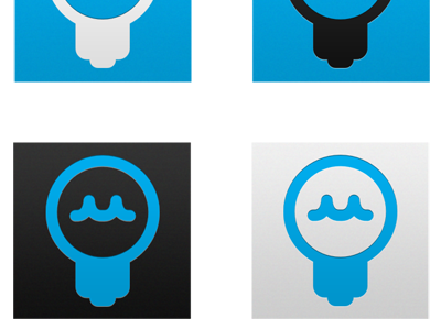 Icons for a new site project black blue bulb grey icons light minimal