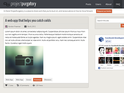 ProjectPurgatory Front Page community grey mockup orange projectpurgatory social steel