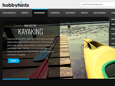 HobbyHints mockup header redesign