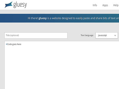 New Project Site blue front end gluesy green minimal minimalistic paste project text