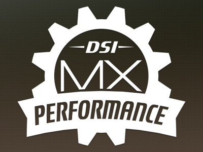 DSI MX Performance logo re-design brown gear motorcycles mx sleek sports sporty white