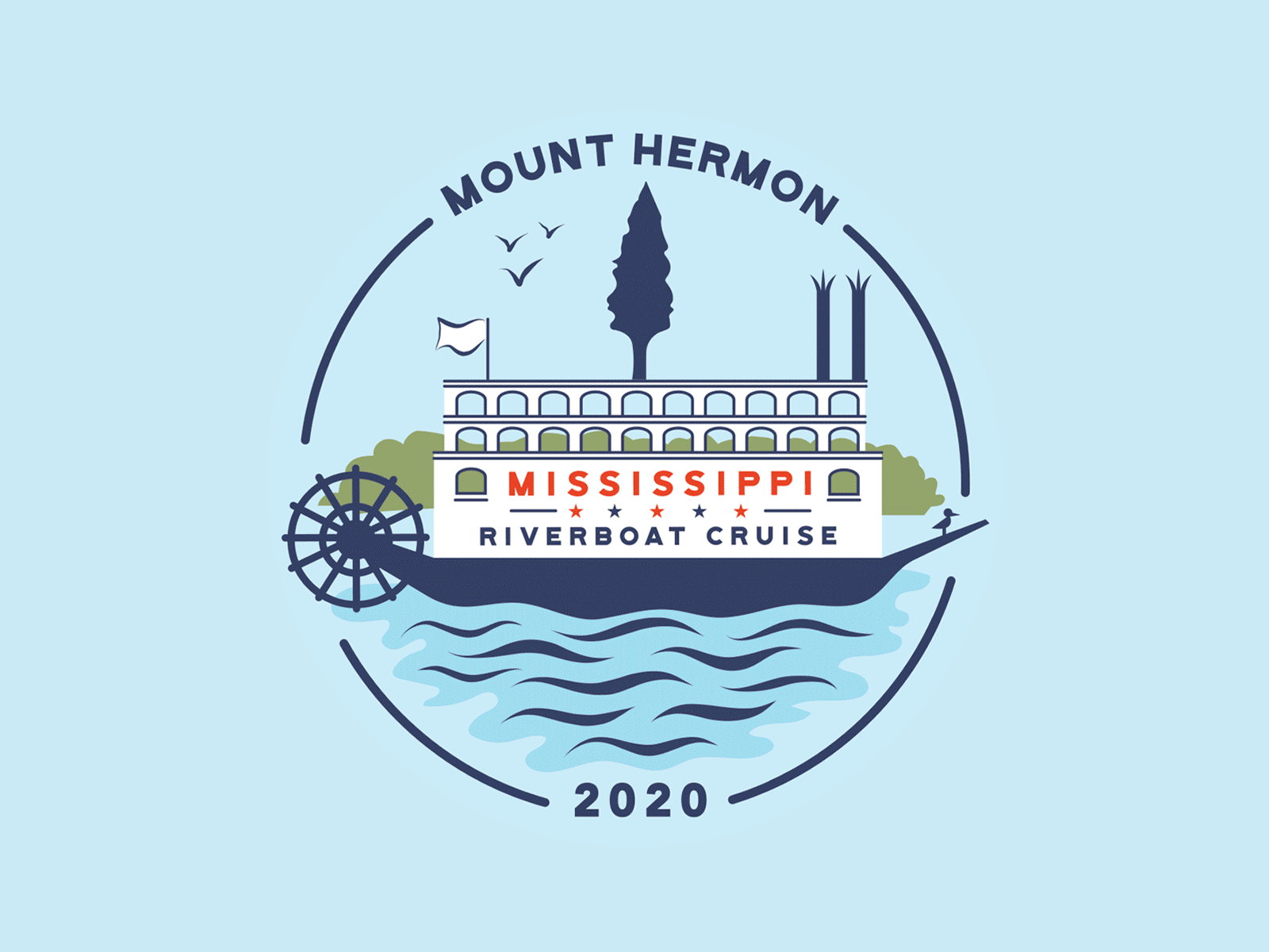 Mississippi Riverboat Cruise – Process colorful colorful illustration cruise event branding fun hand drawn memphis mississippi mississippi river old timey retro river sketch steam steamboat vector vintage
