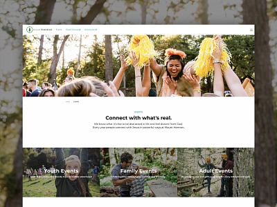 Camp Website – Events Landing Page adult events camps christian camp event selection family camp family events minimal mount hermon nature retreat center retreats santa cruz summer camp ui web website youth camp