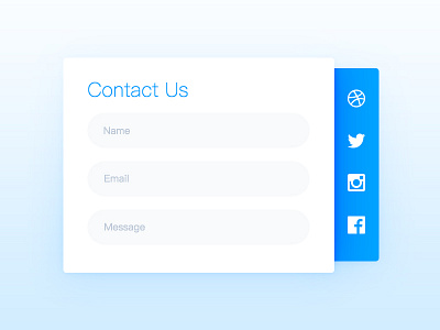 Day028 | Contact Us blue contact dribbble facebook instagram social twitter ui us
