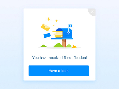 Day049 | Notifications blue button clean dailyui illustration minimal notifications shadow