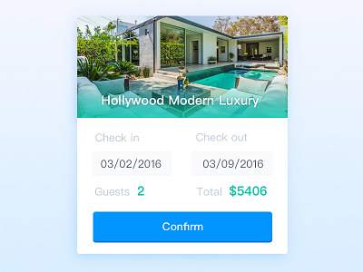 Day054 | Confirm Reservation blue button clean confirm dailyui minimal moblie reservation ui