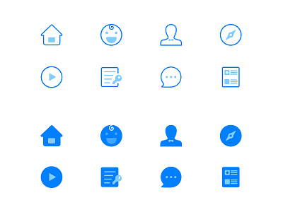 Day055 | Icon Set baby blue clean dailyui edit find home icon list message people