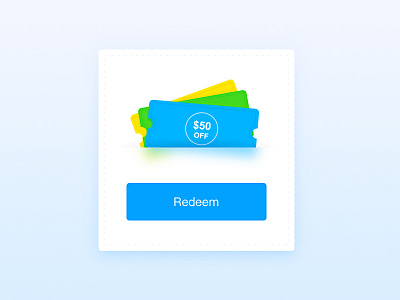 Day061 | Redeem Coupon blue clean coupon dailyui icon