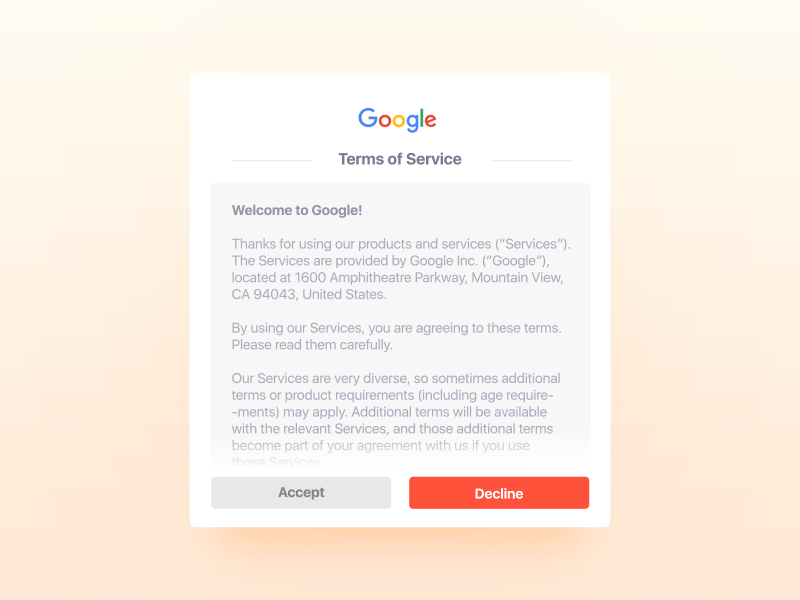 Day089 I Terms of Service button clean dailyui gif minimal of red service terms