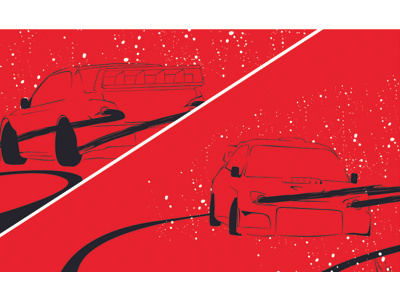Subaru Illustration 4 black colour illustration red three tone white