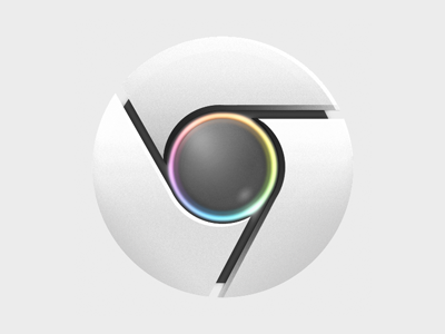 Chrome in White + Rainbow icon