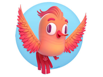 Pipirichi 3d 3dsmax bird character character design illustration render