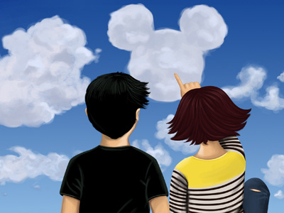 Clouds digital illustration