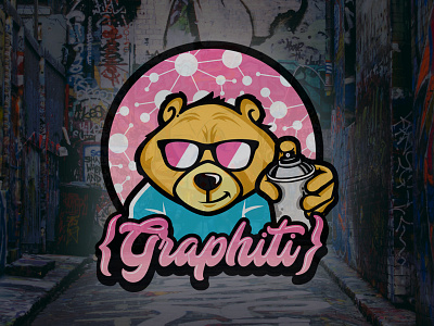 Graphiti Logo awesome bear bear logo bear vector bombers branding character drawing graffiti illustration logo mascot mascot logo programmers programming vector