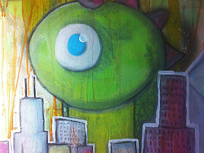 Out for a Stroll monster painting pop art