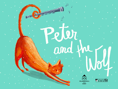 The cat from Peter and the Wolf animal art book illustration cat character design childrens book childrens illustration classical music drawing illustration illustration art illustrations music peter and the wolf photoshop prokofiev singing cat story tablet wacom