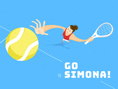 Go Simona! brush game illustration simona halep sport sport illustration sports tennis tennis ball tennis player