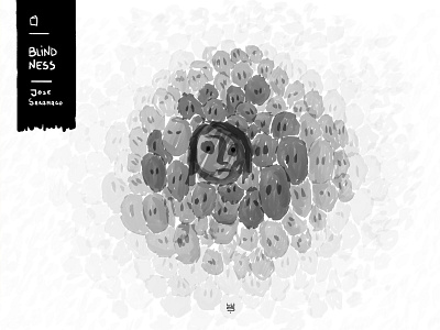 Blindness by Jose Saramago black and white book book illustration concept concept illustration digital ink minimal painting saramago