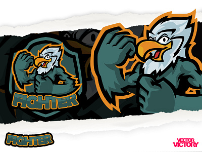 FIGHTER EAGLE ESPORTS LOGO adobeillustator cartoon character esportslogo game illustration logo mascot sports logo vector