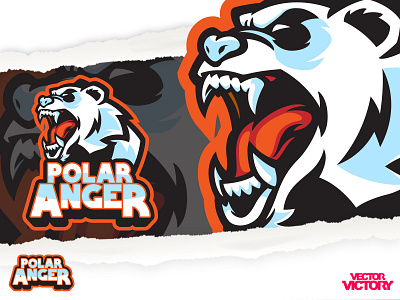 angry polar bear esports logo adobeillustator cartoon character design dribbble esportslogo game illustration logo mascot polarbear sports logo