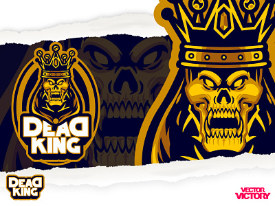 DEAD KING esport logo adobeillustator cartoon character dribbble esportslogo game illustration logo mascot skull logo sports logo