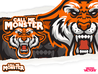 call me monster tiger esports logo adobeillustator cartoon character dribbble esportslogo game illustration logo mascot sports logo