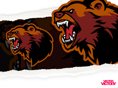 angry grizzly bear esports logo adobeillustator cartoon character dribbble esportslogo game illustration logo mascot sports logo