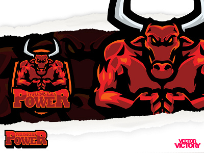 power muscle redbull sports logo adobeillustator cartoon character characterdesign dribbble esportslogo game illustration logo mascot sports logo