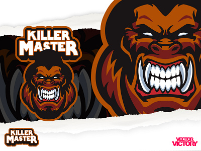 killer master gorilla esports logo adobeillustator cartoon character dribbble esportslogo game illustration logo mascot sports logo