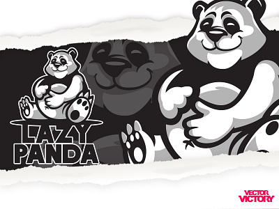 lazy panda mascot adobeillustator cartoon character dribbble esportslogo game illustration logo mascot sports logo