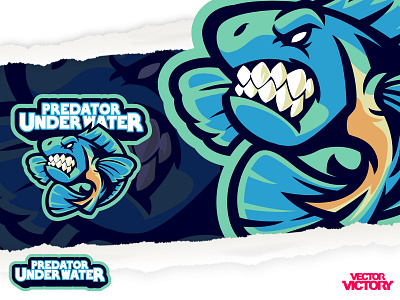 PREDATOR UNDERWATER ESPORTS LOGO adobeillustator cartoon character dribbble esportslogo game illustration logo mascot sports logo