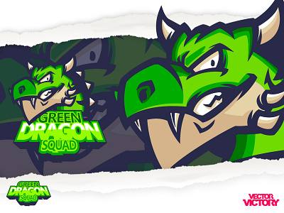 GREEN DRAGON ESPORTS LOGO adobeillustator cartoon character dribbble esportslogo game illustration logo mascot sports logo