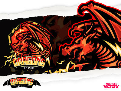 DRAGON OF LIGHT ESPORTS LOGO adobeillustator cartoon character dragon dribbble esportslogo game illustration logo mascot sports logo