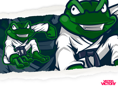 FROG MARTIAL ART MASCOT adobeillustator cartoon character dribbble esportslogo game illustration logo mascot sports logo