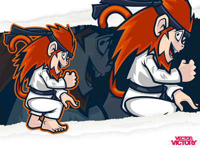 MOBKEY MARTIAL ART MASCOT adobeillustator cartoon character design dribbble game illustration logo mascot sports logo